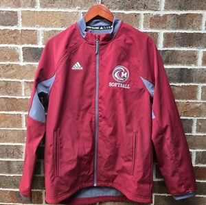 Adidas Softshell Softball Team Jacket – Men’s Small, Maroon/Gray